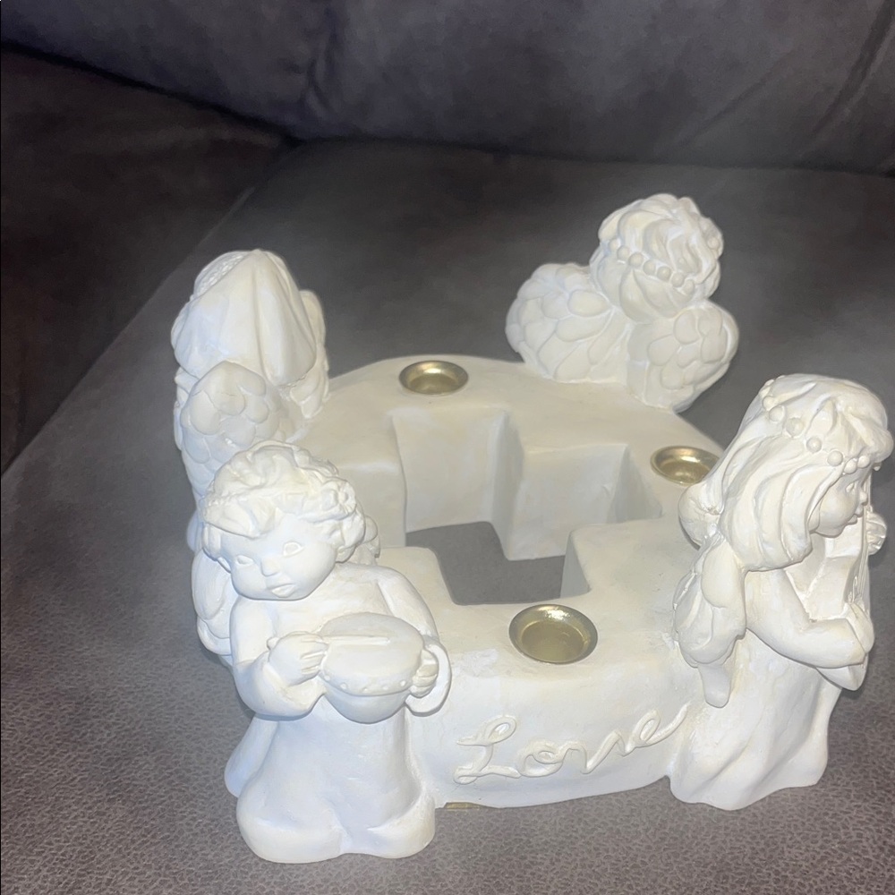 Charming White Angel Candle Holder